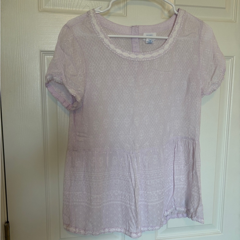 Sigrid Olsen Lavender Lace Blouse